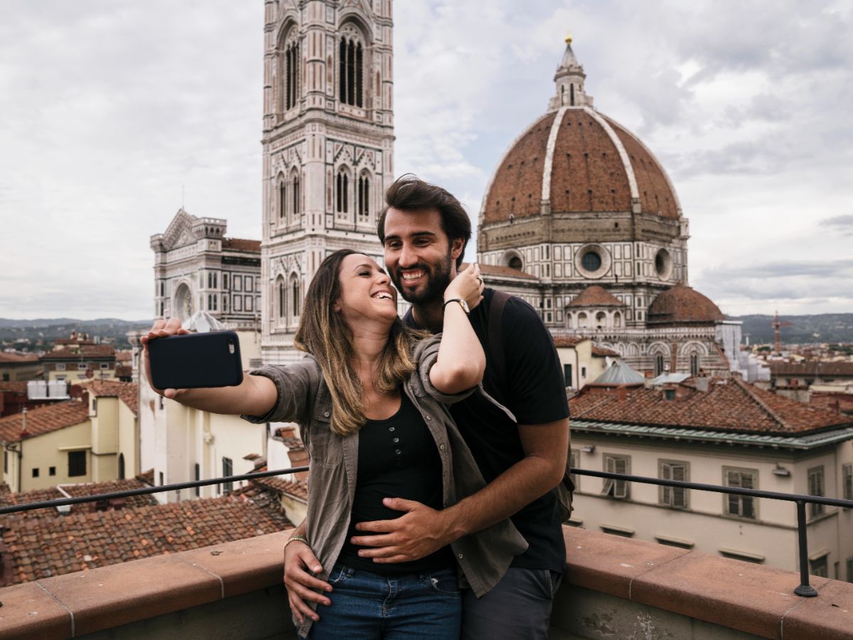 Couple visiting Florence