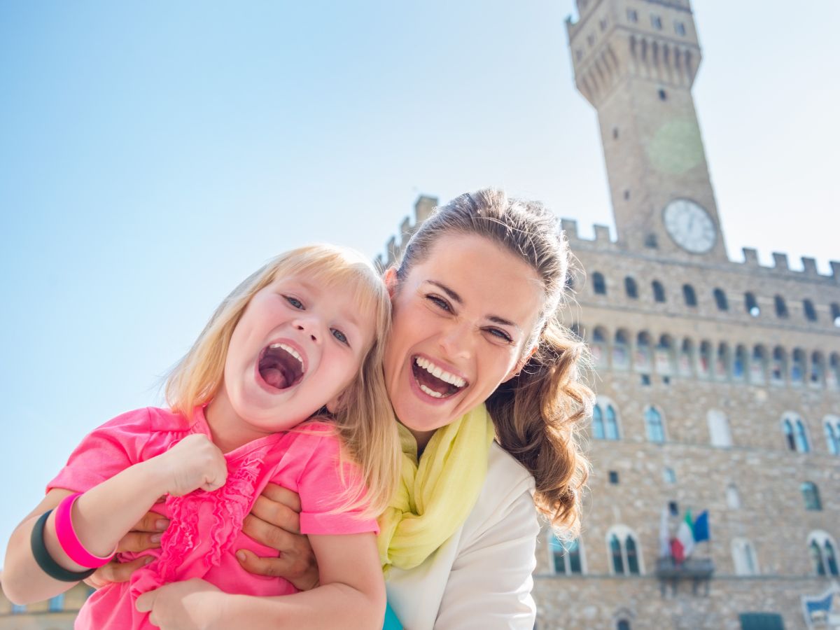 Family in signoria square florence