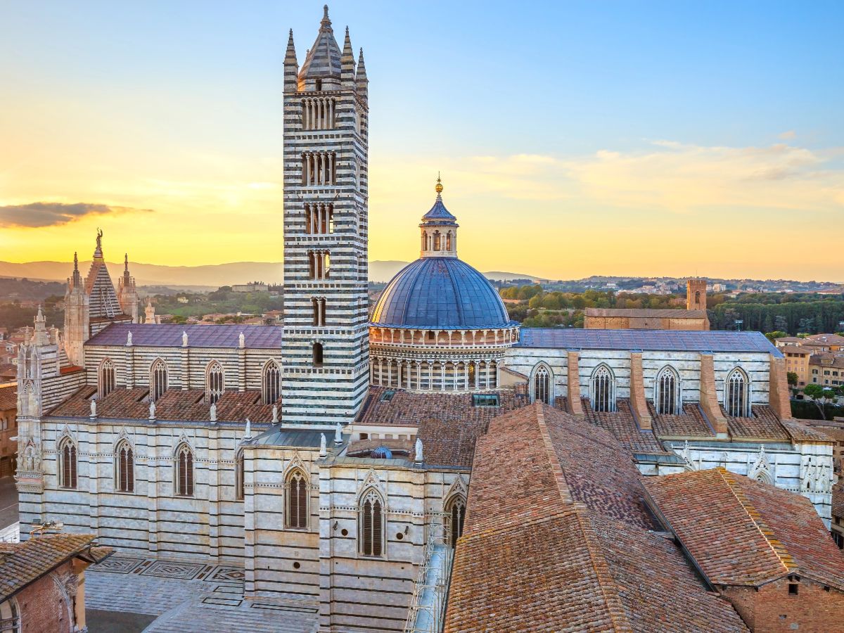 siena cathedral at sunset